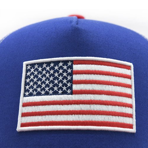 Wodeal American Flag Trucker Hat, Adjustable Snapback Mesh USA Flag Baseball Caps, 4th of July for Men Women Red