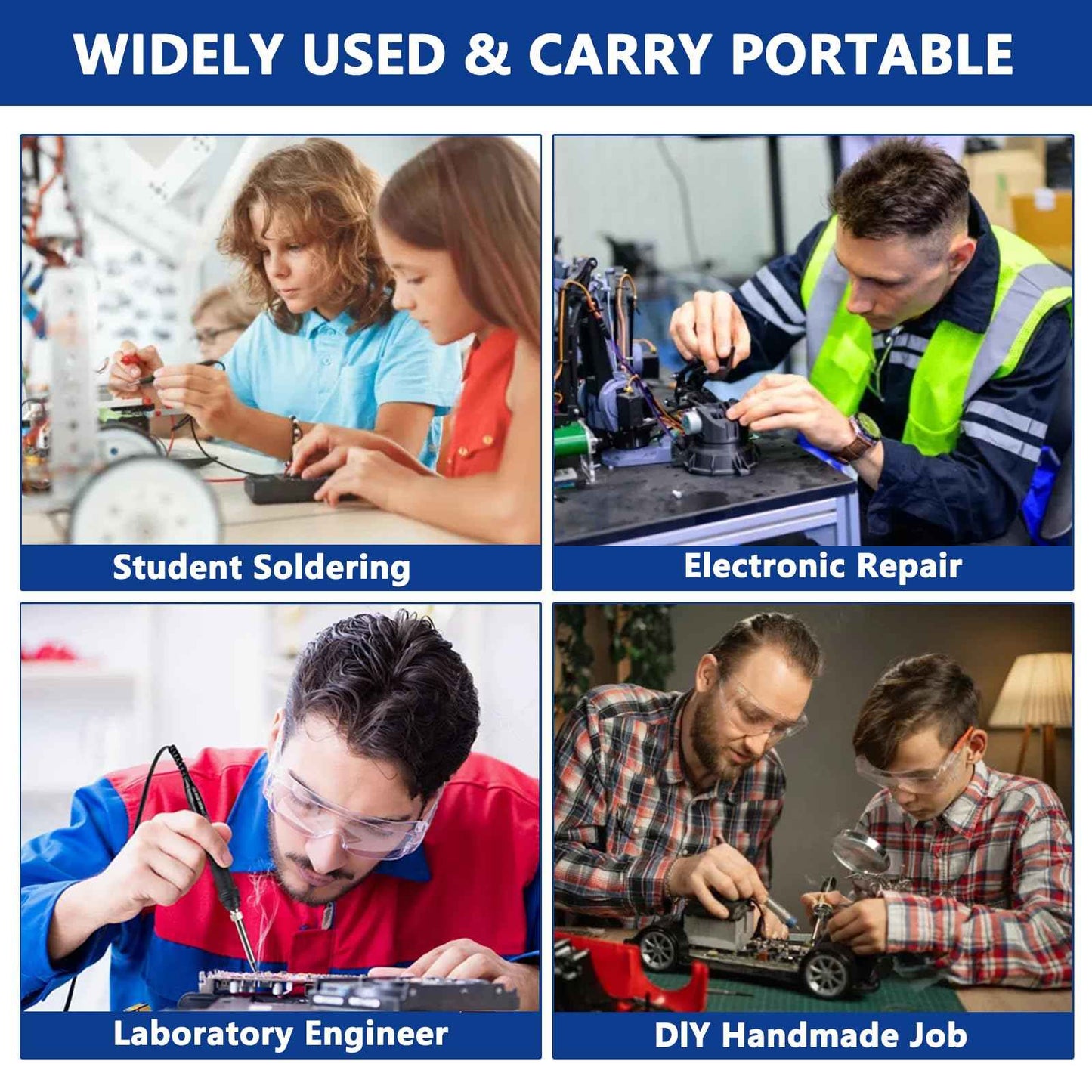 Soldering Iron Heat Set Insert Tool, 80W 110V LCD Digital Soldering Welding Iron Kit with Iron Tips and Heat Set Insert Tips, 16-in-1 Adjustable Temperature 180-500℃ Solder Kit, Blue