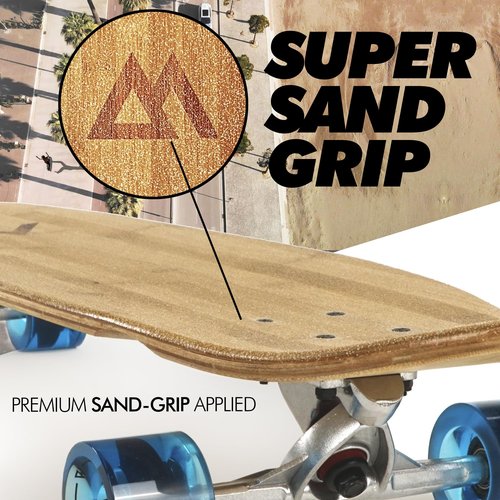 Magneto Kicktail Cruiser Longboard Skateboard - Adult Skate for Commuting & Carving - Smooth 78A Wheels for Cruiser Skateboard - Bamboo Longboard Construction with Maple Core - 44" x 9", Blue