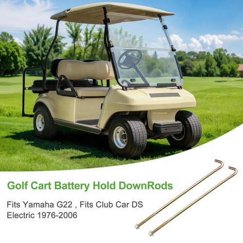 10L0L Golf Cart Battery Hold Down Rod 10.7" J-Bolt Nuts for Yamaha Gas All Models G22 Electric Clubcar Carryall Villager 6/8 OEM# 102845203 101668201 JN3-H2133-00-00 JN2-H2133-00, Pack of 2