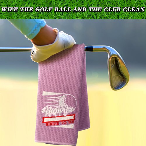 Hosuly 6 Pcs Embroidered Funny Golf Towel with Clip Golf Gifts for Girl Bag Accessories for Balls Women Mom Wife Girlfriend Club Fan Birthday Gift, 6 Colors