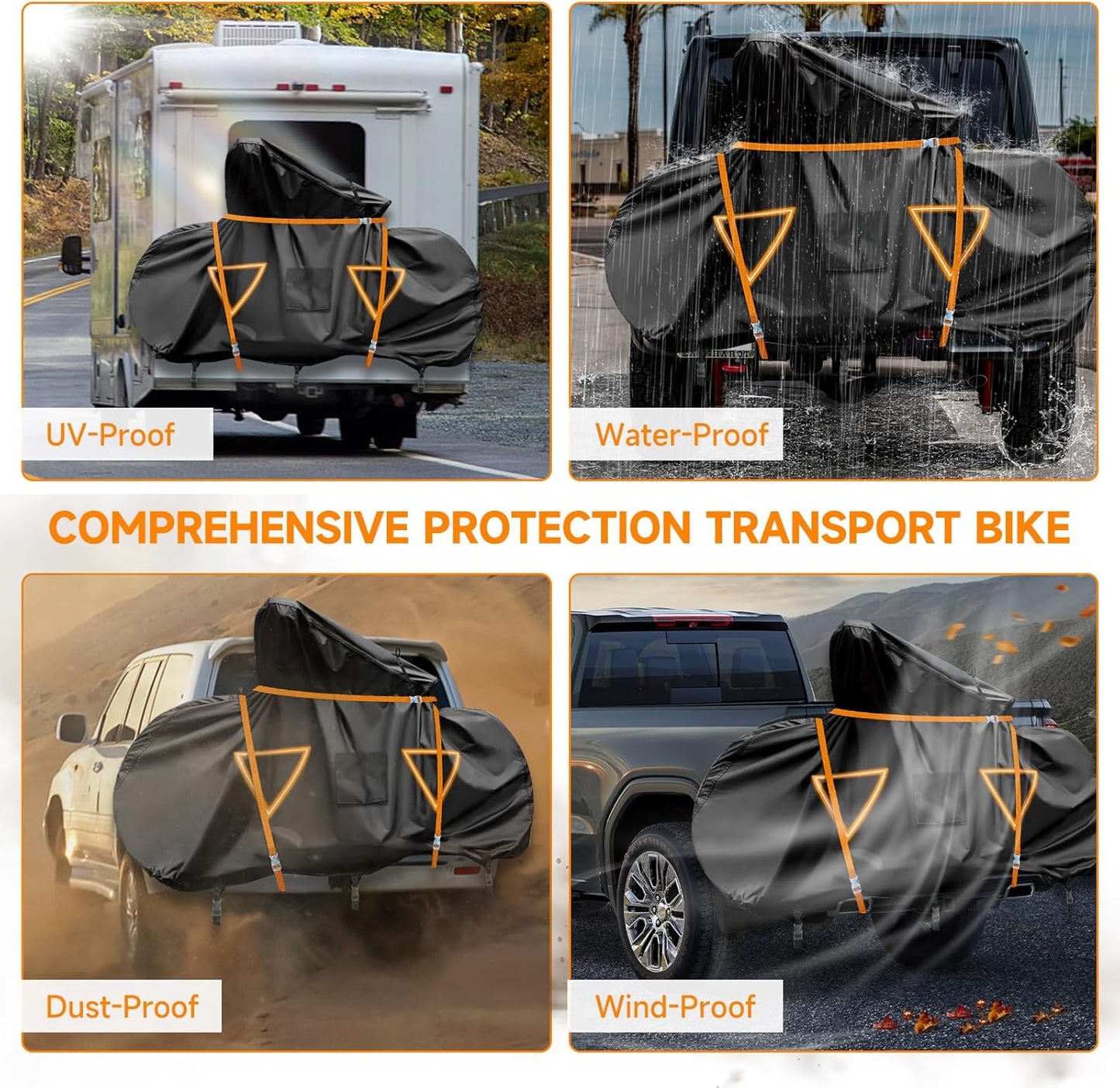 Neverland Waterproof Bike Cover - Durable 600D Oxford Material for Outdoor Storage & Travel | Fits 2 Bikes