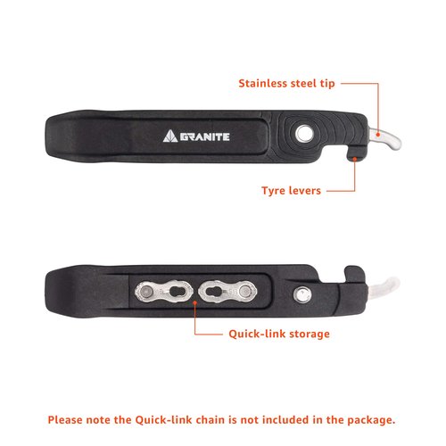 Granite Talon Bike Tire Levers with Bicycle Chain Master Link Pliers Function, Bike Chain Quick-Link Removing Tools, Bike Tool Kit for Mountain Bike, Road Bike, BMX Bike (Orange)