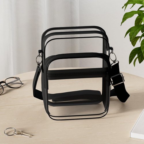 Blvornl Clear Crossbody Bag - Adjustable Shoulder Strap | Stadium Approved PVC Messenger Bag