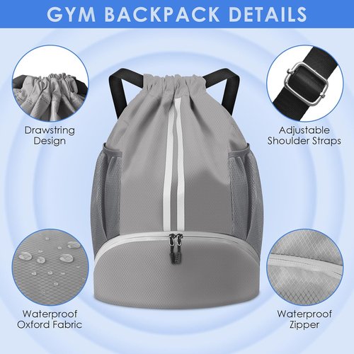BROTOU Soccer Bag - Versatile Football & Volleyball Backpack with Ball and Shoe Compartment | Durable Drawstring Design