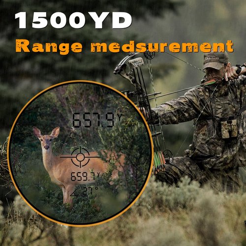 Cert Leidis Hunting Laser Rangefinder with Rechargeable, 1500-Yard Waterproof Range Finder for Hunter with Distance/Angle/Speed/Scan Multi Functional, 6X Magnification (Camo)