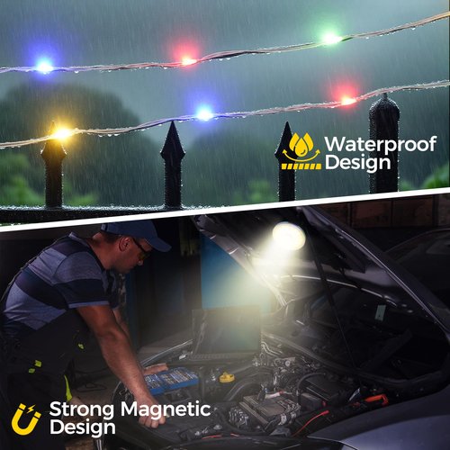 10L0L Golf Cart Roof Light with LED Neon Light Strip Kits - 5 Modes & Magnet, USB-C Rechargeable Waterproof Golf Cart Decorative Lights for Yamaha EZGO Club Car Night Golf & Party Decor