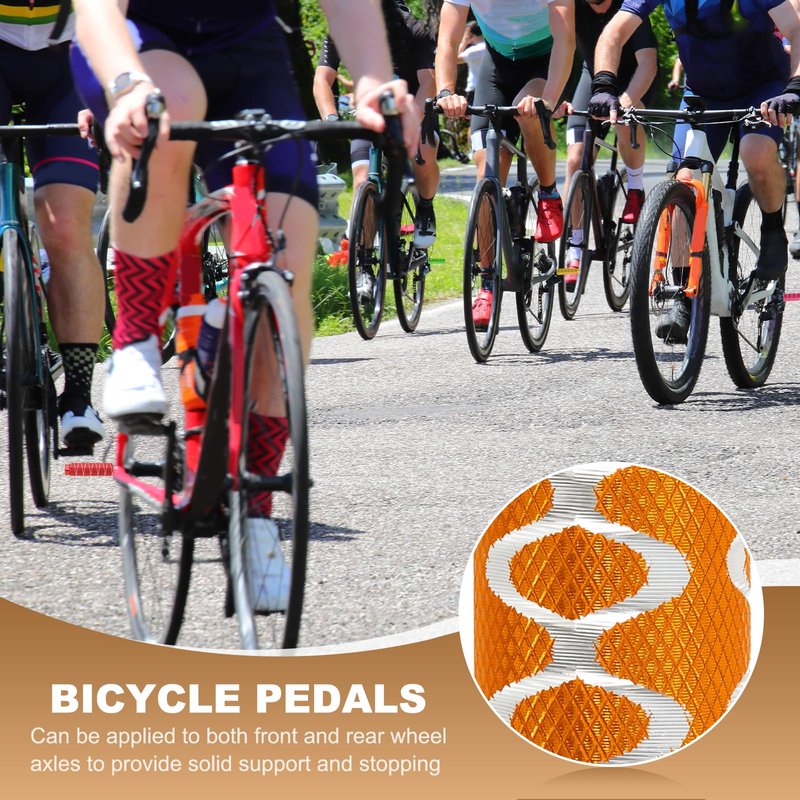 PATIKIL Bike Pegs Fit 3/8 Inch Axles, 4 Pack Aluminum Alloy Anti-Skid Lead Foot Small Bicycle Peg Back Seat Stands with Circle for BMX Mountain Dirt Bike Cycling Rear, Yellow