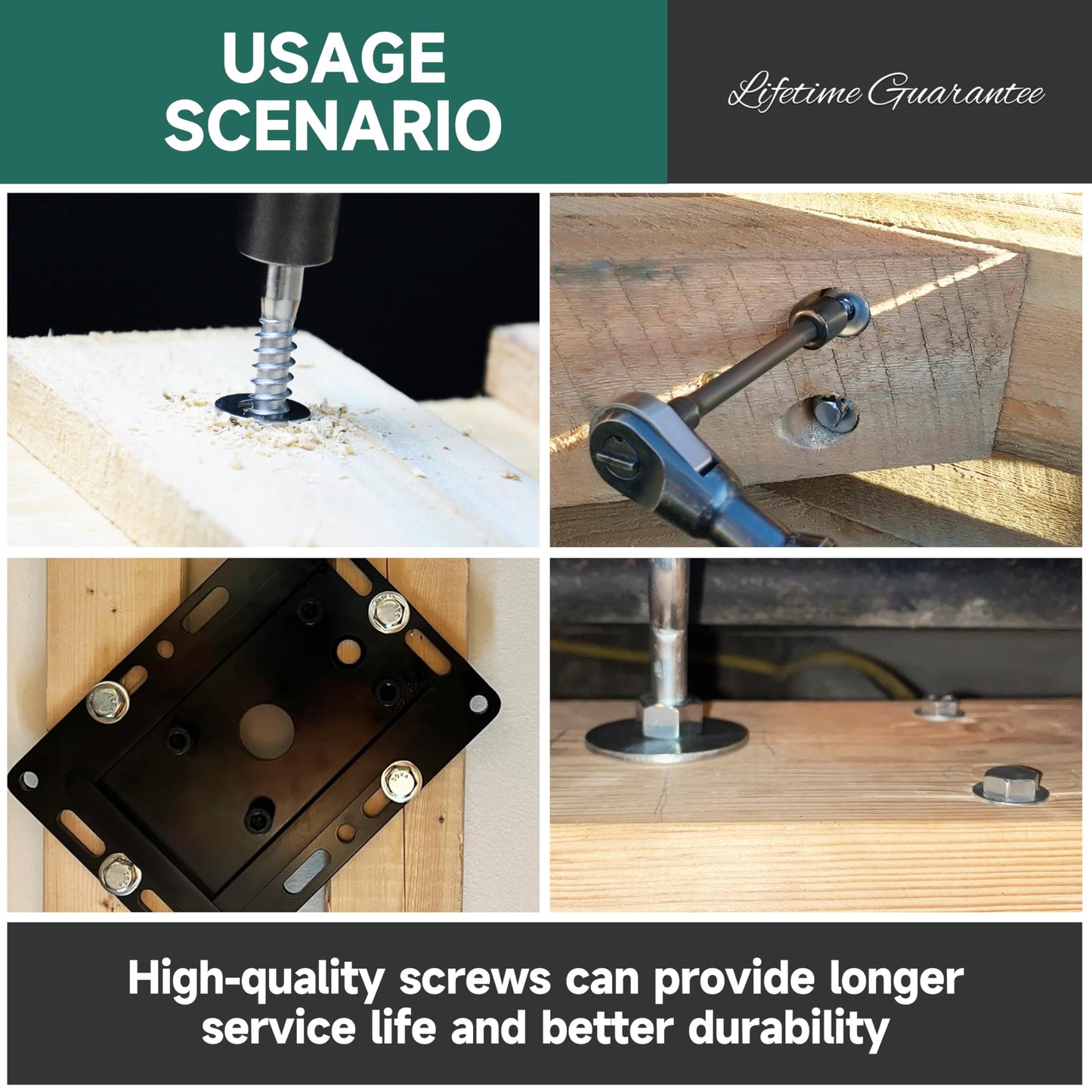 EASTPUK (12Sets) 5/16" x 2-1/2" Hex Head Lag Bolts, Heavy Duty Lag Screws with Washers, 304 Stainless Steel, 5/16 Bolt for Wood, Partial Thread, Black Oxide