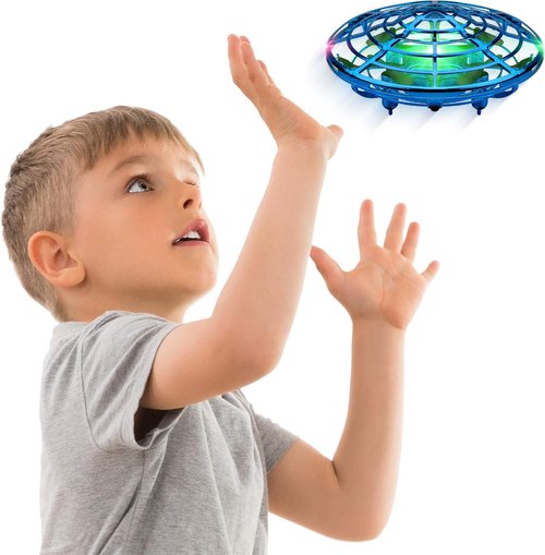 Force1 Scoot Hand Operated Drone - Easy LED Mini Drone with Motion Sensor | Rechargeable Indoor UFO Toy (Blue)