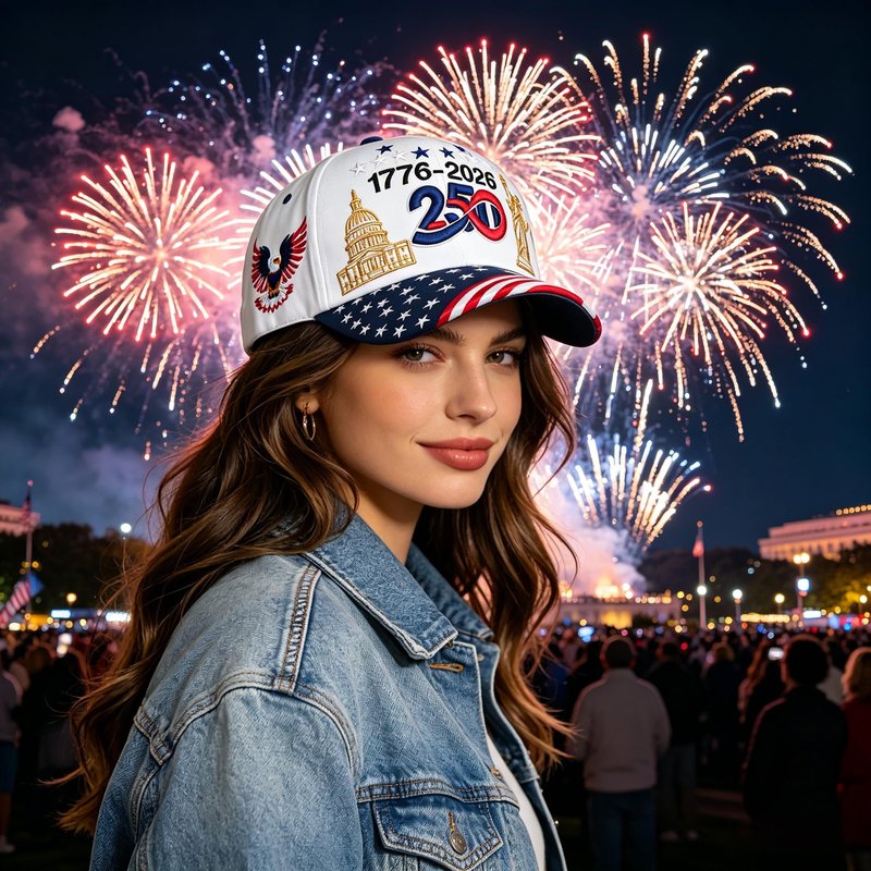 COOLQYANG American 250th Anniversary Embroidered Baseball Cap, Patriotic Red White Blue USA Flag Hat, July 4th Independence Day Souvenir Memorial Gift