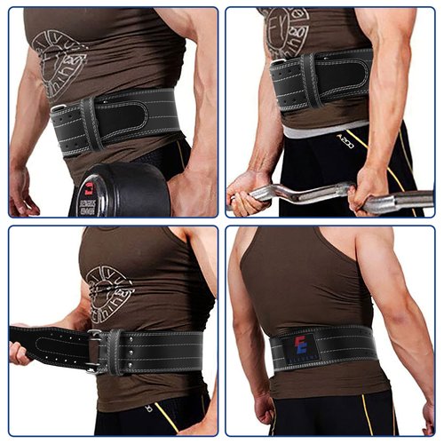 Elevens Lifting Belts Weight Belt Weightlifting Belts Leather GYM Belts for Strength Training, Lifting Support for Men & Women, White&Black, L: 34"-38" (A-YD13006)
