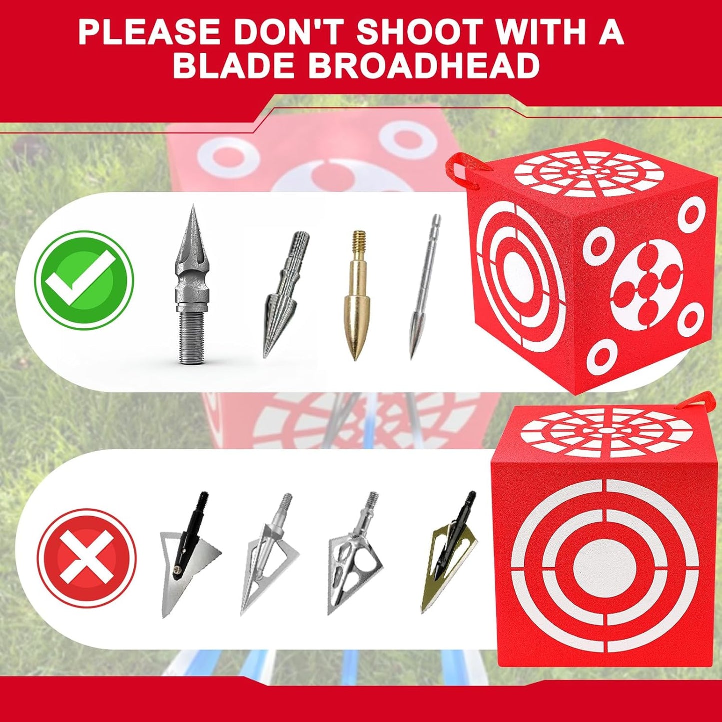ShinyRelief 3D Foam Archery Target - Lightweight 6-Sided Dice Cube with Handle | 13 x 13 x 13 Inch