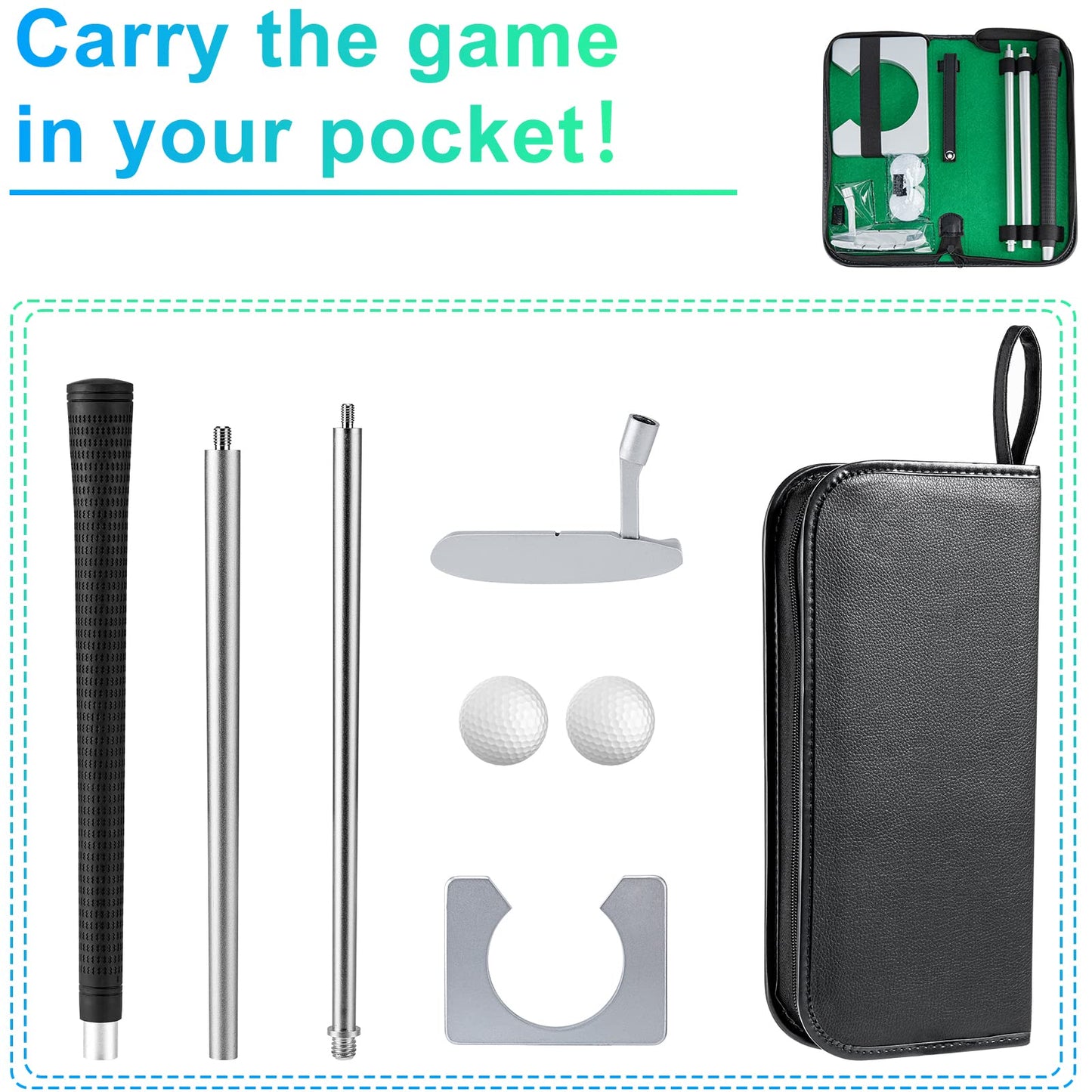 Y-Nut Mini Indoor Putting Green - Game with Putter, mini Indoor Putting Set for Starter, Putting Cup Office Golf Kit