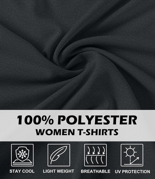 Kinglaman Workout Tops for Women - 5/6 Pack Dry Fit UV Protection Athletic Tees | Ideal for Gym & Yoga