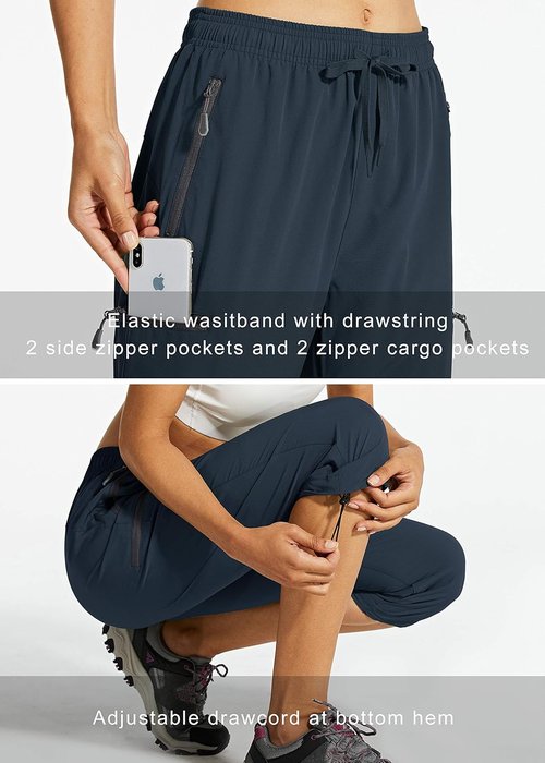 Libin Women's Capri Pants - Lightweight Quick-Dry Cargo Design with Zipper Pockets | Ideal for Hiking & Travel