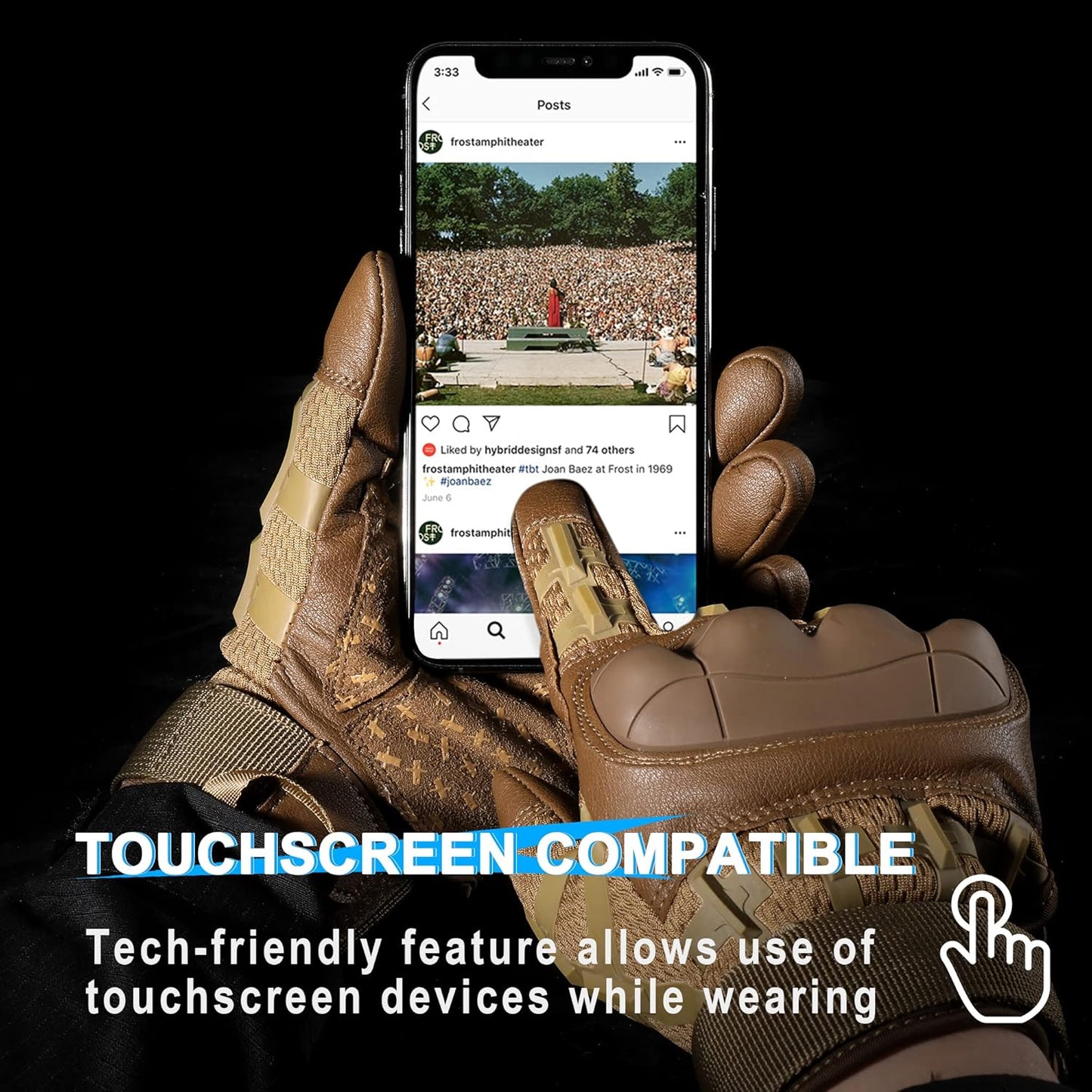 WTACTFUL Tactical Gloves - Touchscreen Rubber Guard for Men | Ideal for Airsoft, Motorcycle & Hunting