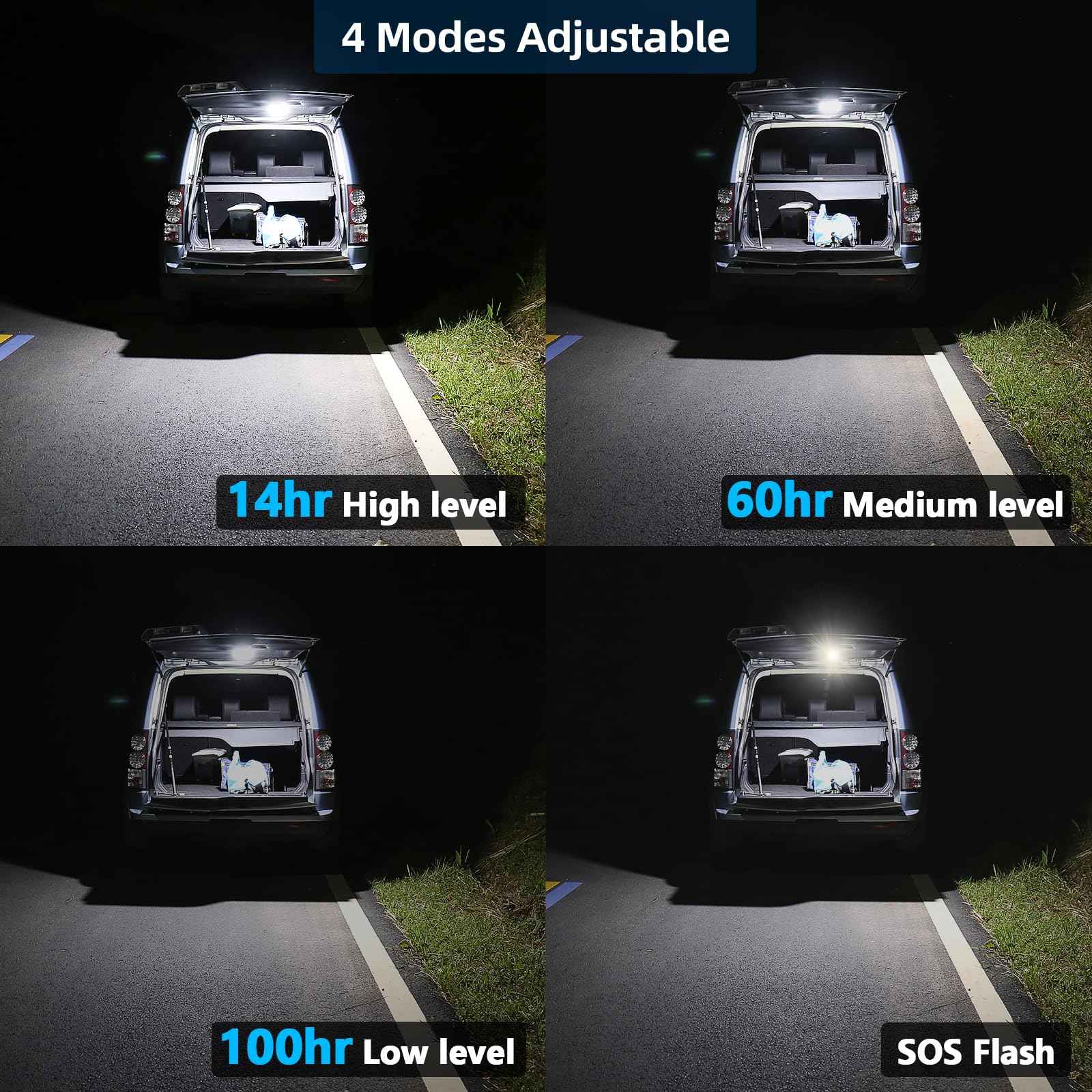 10000mAh Rechargeable Hanging Tent Lighting, Portable 30W 4000LM LED Camping Lantern with Magnet, 4 Lighting Modes, IPX5 Waterproof LED Flashlight for Emergency