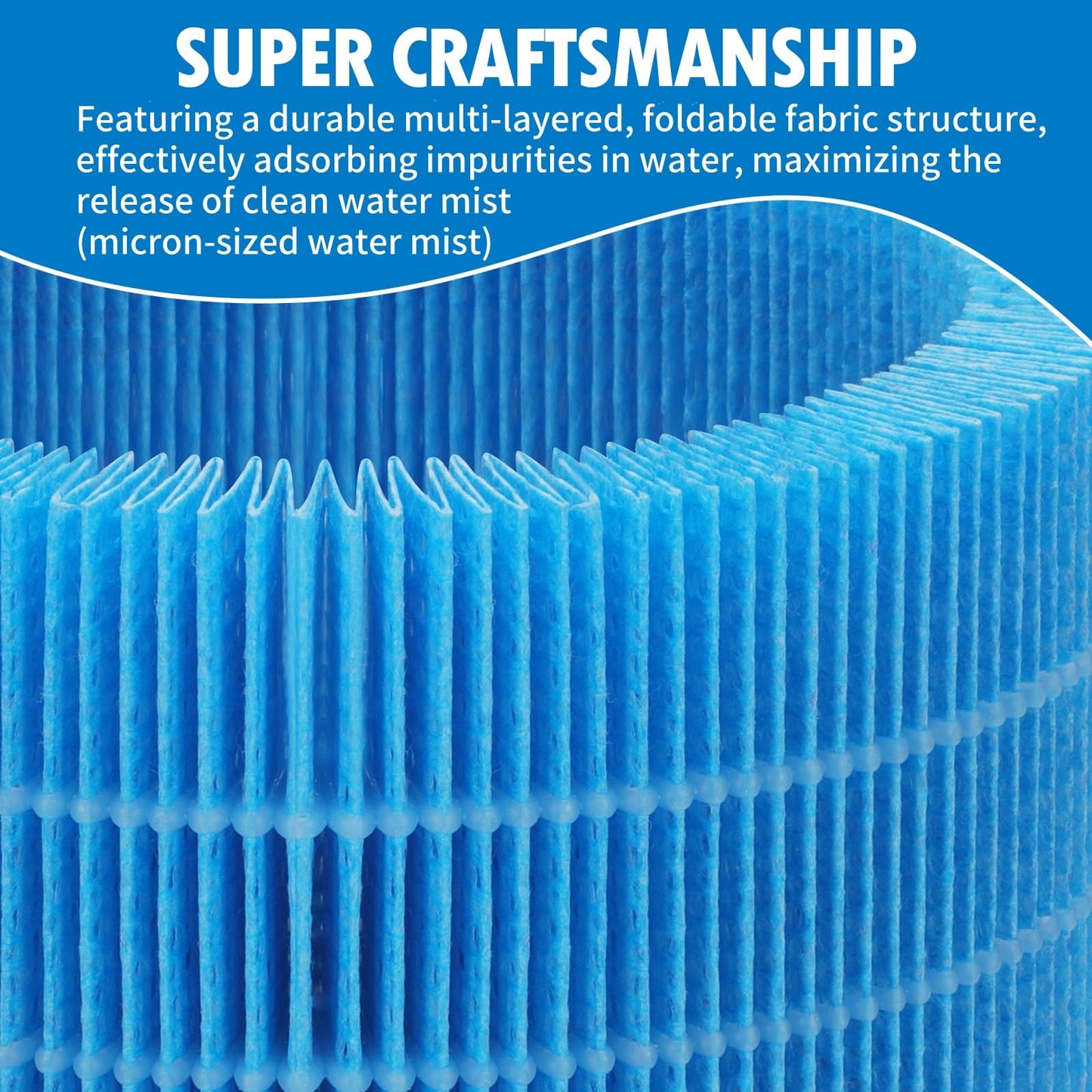Gazeer Humidifier Replacement Filter Compatible with BLUEAIR Premium Smart Humidifier(H35i), Evaporative Washable Humidification Filter, 2 Pack Blue Humidifier Wick Filters+5 Pack Sponge Filters