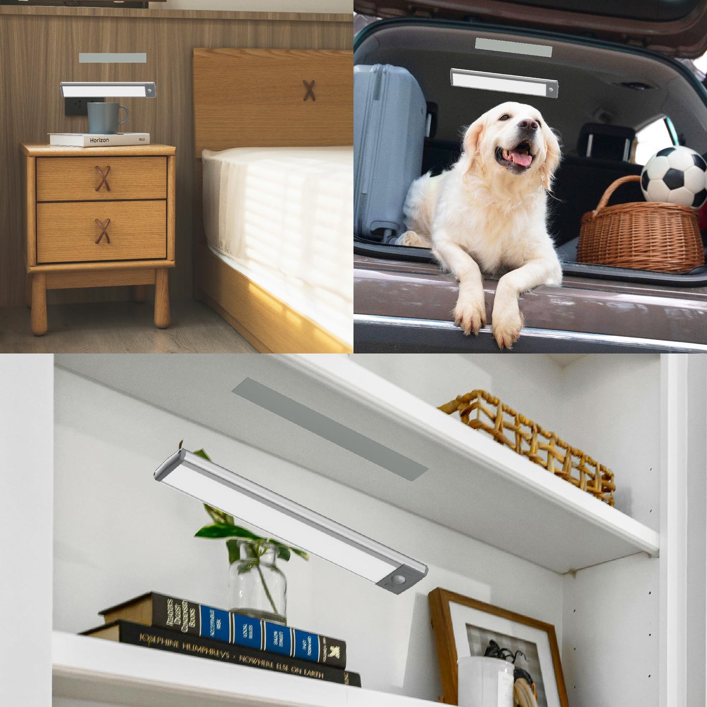 Under Cabinet Lights Magnetic stickys 4PCS - Replacement Magnetic Strips with Adhesive Backing for Under Cabinet Lights, Gray(Non-Magnetic