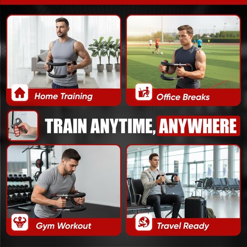 LuxUltra Twister Arm Trainer Chest Workout Equipment for Men & Women, Adjustable 40-130 lbs Chest and Arm Trainer, Home Gym Strength Trainer with Hand Grip Strengthener