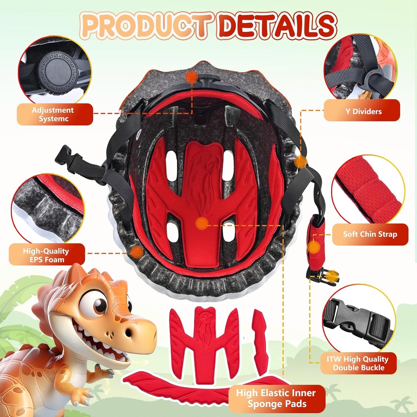 Skiennix Kids Bike Helmet - Adjustable 3D Design for Boys & Girls | Lightweight, Ventilated, Multi-Sport Use
