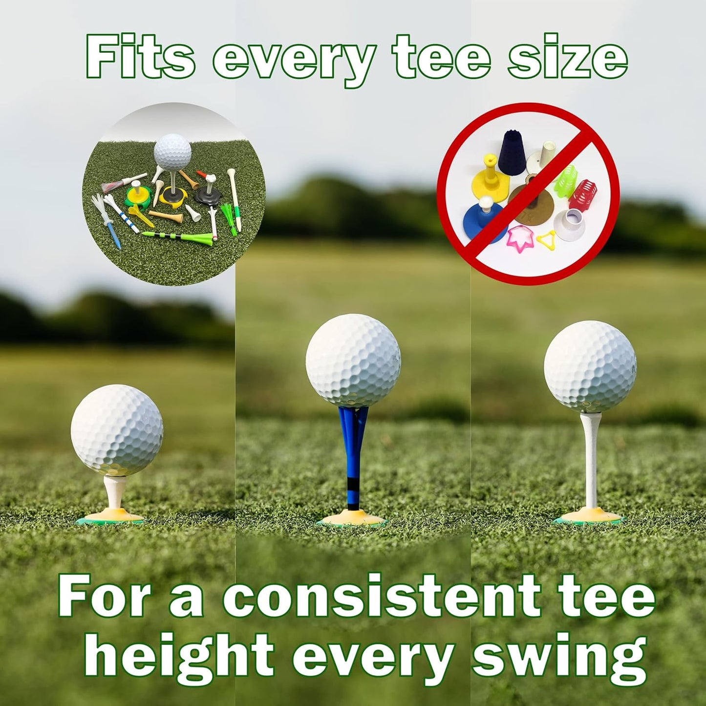 Tee Claw Golf Tee Holder - Indoor/Outdoor Golf Mat Tee with Alignment String for Agility Training