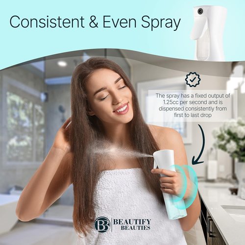 BeautifyBeauties Spray Bottle - Continuous Mister for Hair, Cleaning & Plants | 10.1 Ounce Capacity