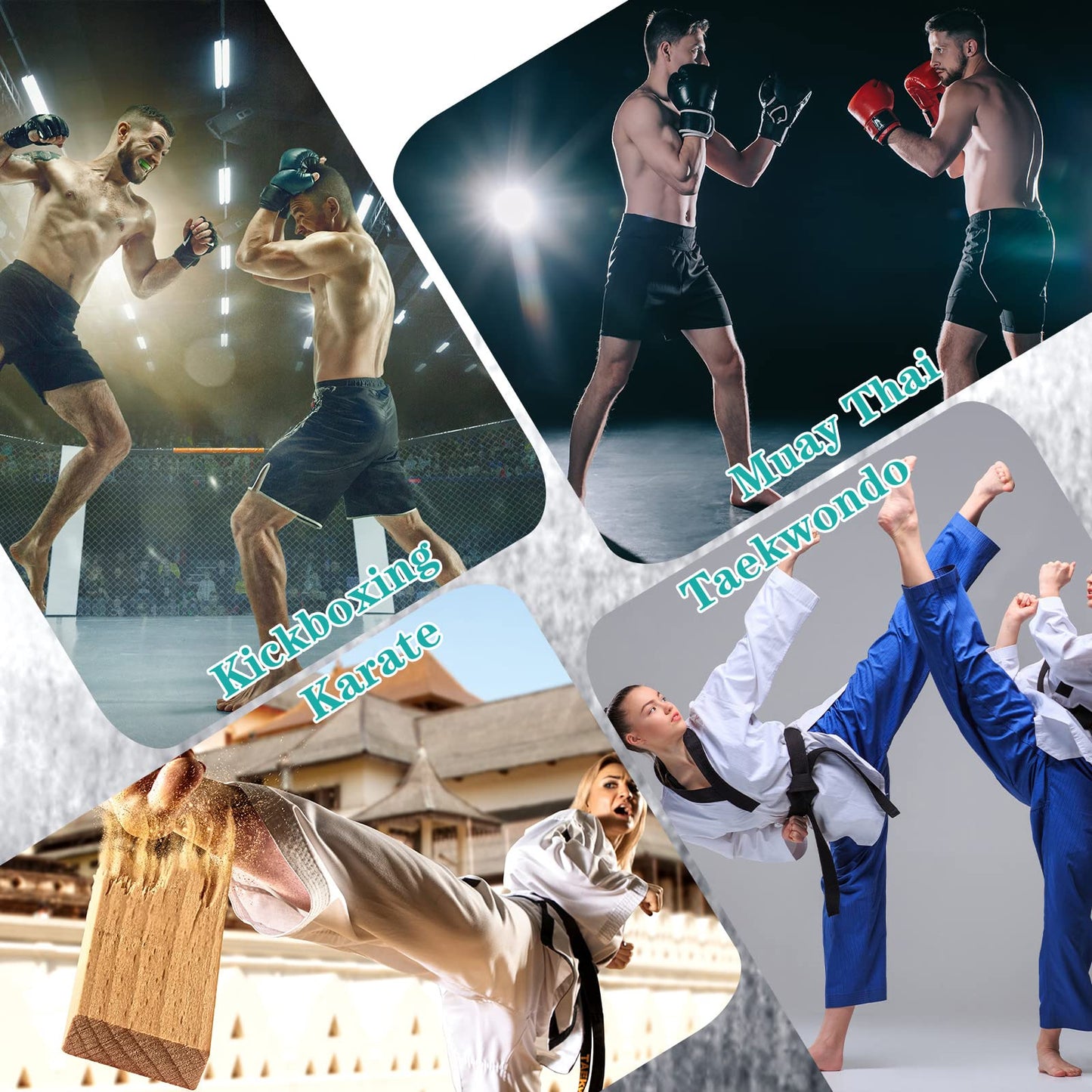 Geyoga 2 Pairs Muay Thai Ankle Support Compression Ankle Sleeve Boxing Foot Braces for Men Breathable Women Foot Wraps Support for Martial Arts Kickboxing Gym Running, L Size(Black)