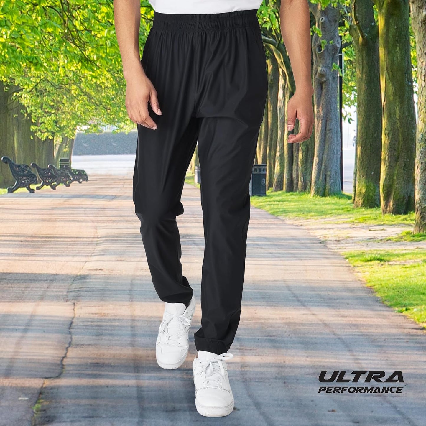 Ultra Performance Men's Jogger Pants - Stretch Nylon Athletic Workout Pants with Pockets