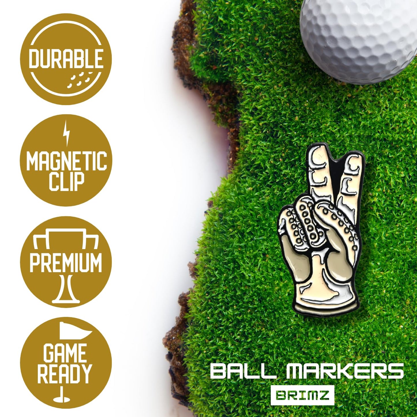 BRIMZ Golf Ball Marker Set – 5 Magnetic Golf Ball Markers with Hat Clip for Convenient Access on The Course