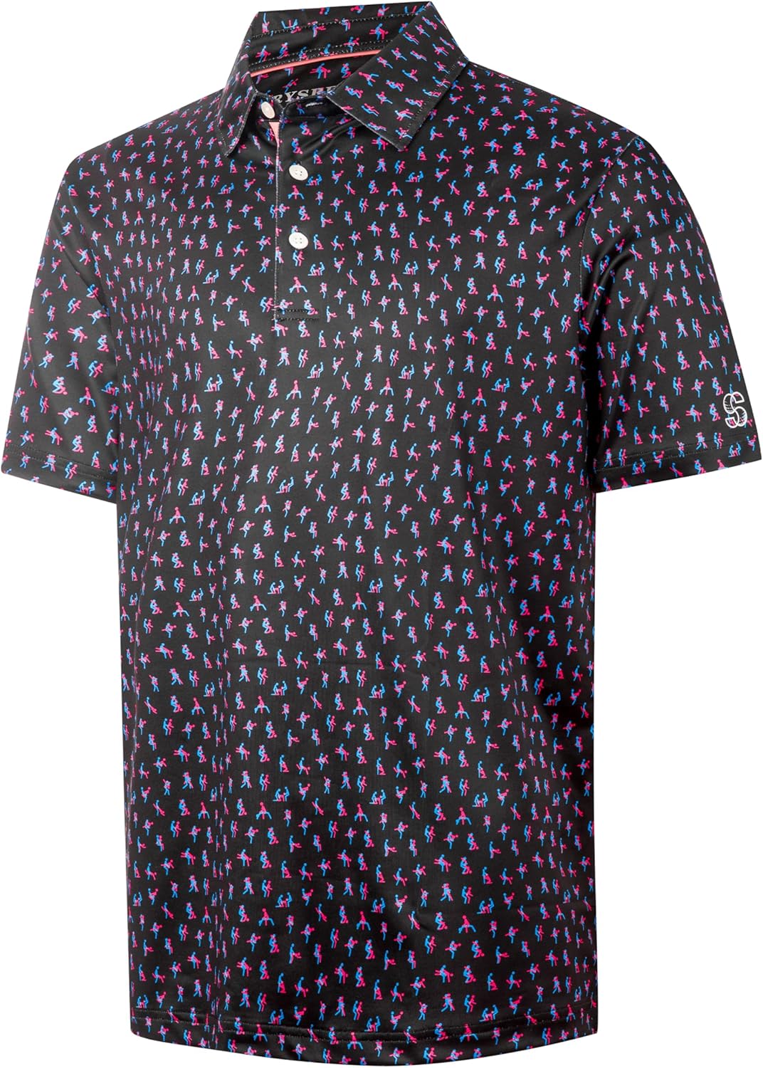 Skiennix Men's Golf Polo Shirt - Moisture-Wicking Short Sleeve with Funny Love Print - X-Large, Pink