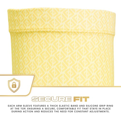 Franklin Sports Baseball Arm Sleeves - Baseball + Softball Arm Compression Sleeves for Men + Women - Adult Arm Compression Sleeves Pair Pack - Vanilla/Gold - Adult Large/Extra Large