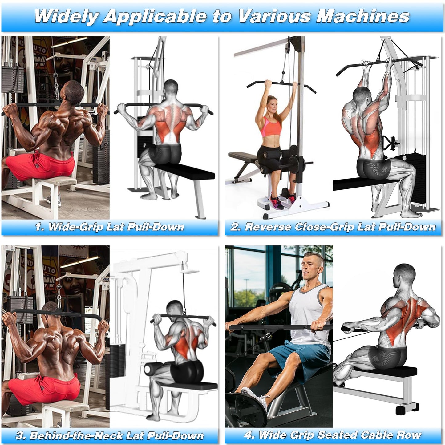 XonyiCos Fitness Cable Pulley System, Gym LAT and Lift Pulldown Machine Attachments, Home Workouts Equipments for Biceps Triceps Shoulder Arm Curl Forearm Muscle Strength Exercise