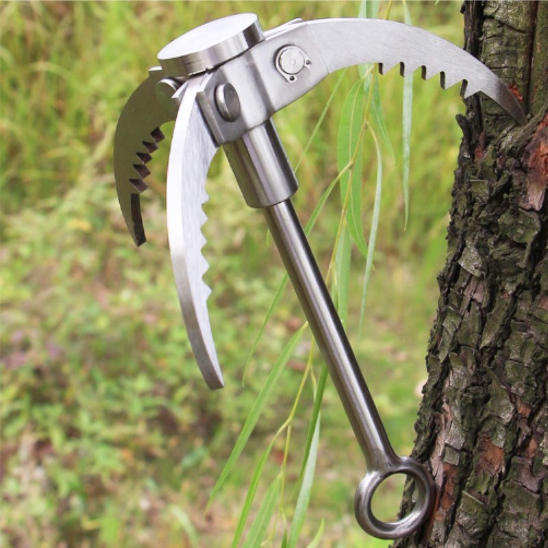 TRIWONDER Grappling Hook Gravity Rock Climbing Hooks Folding Claws Stainless Steel Anchor for Climbing, Hiking, Tree Limb Removal (Silver - 3 Claws)