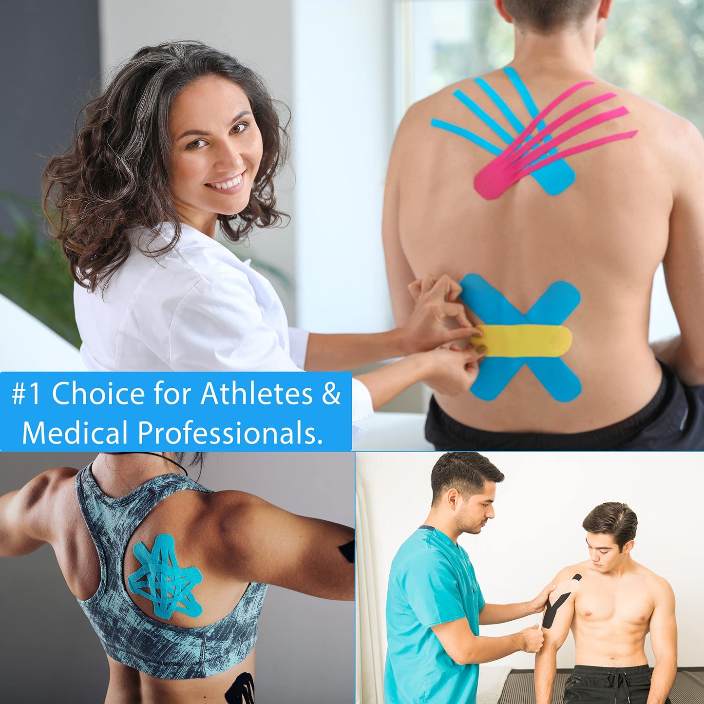 Starktape Kinesiology Tape Bulk for Sensitive Skin, Physio Medical Sports Tape, Kt Tex Gold for Physical Therapy, Knee, Shoulder, Ankle, Wrist, Foot, Back Muscle, Black