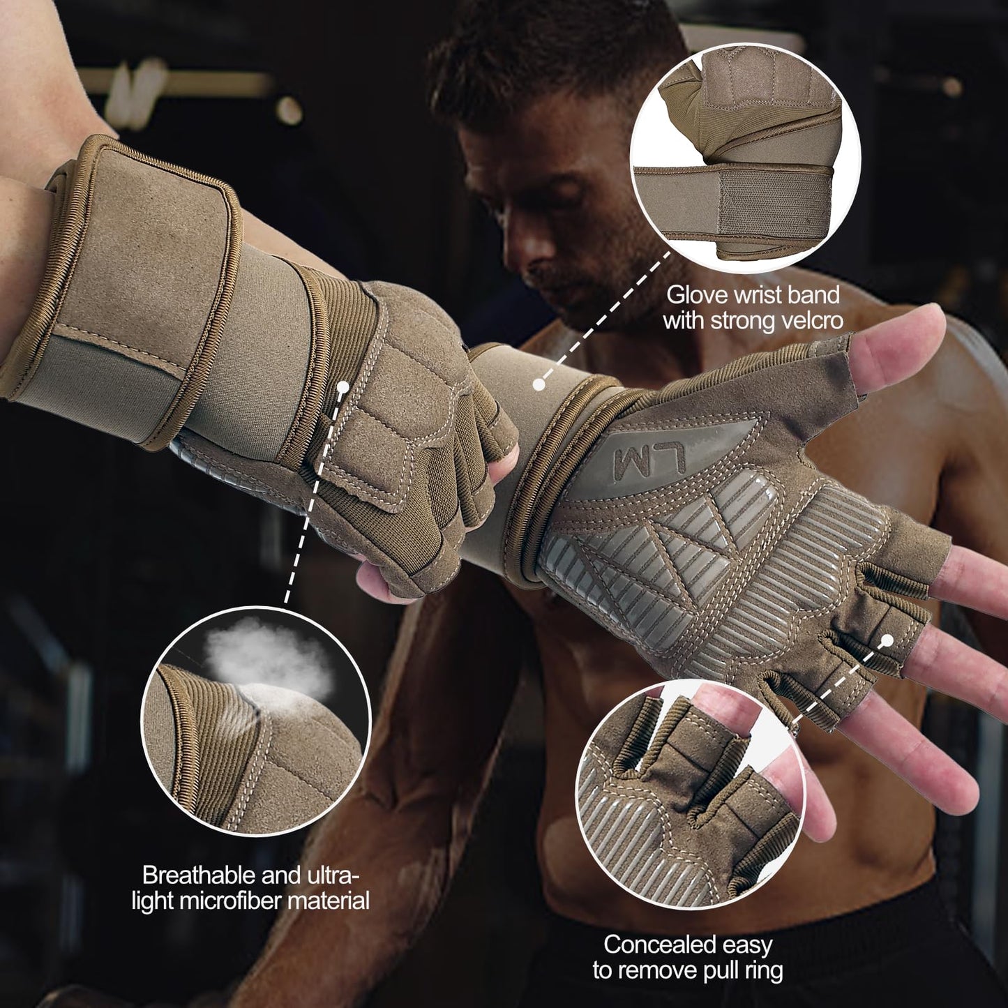LiMMAX Padded Weight Lifting Gloves for Men Women - Full Palm Protection & Silicone Grip, Built-in Wrist Wrap Support for Cross Training Gym Workouts