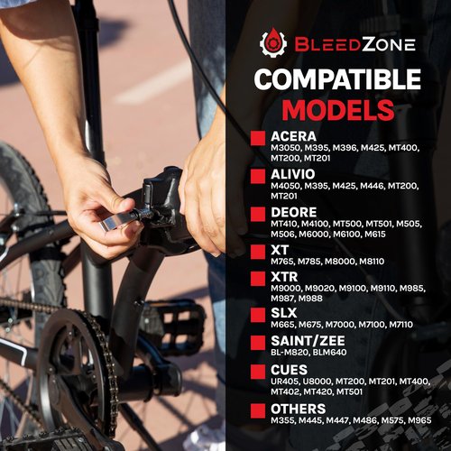 BleedZone for Shimano Brakes, Bike Hydraulic Brake Bleed Kit with 60ml Mineral Oil, Fits with Shimano Bicycles, Mountain Bike Bicycle Bleed Kit