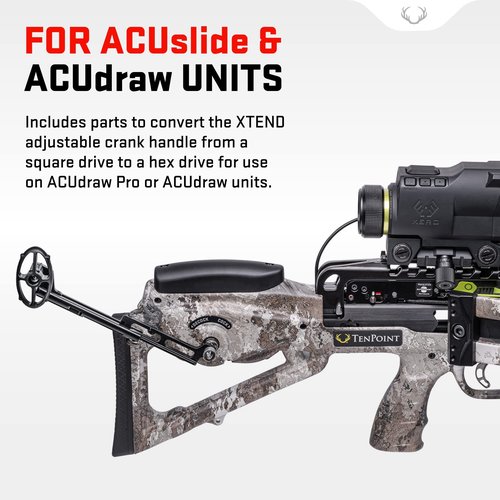 TenPoint 6” XTEND Adjustable Crank Handle - Compatible with All ACUslide Bows, Including Flatline 460, Havoc RS440 & Siege RS410