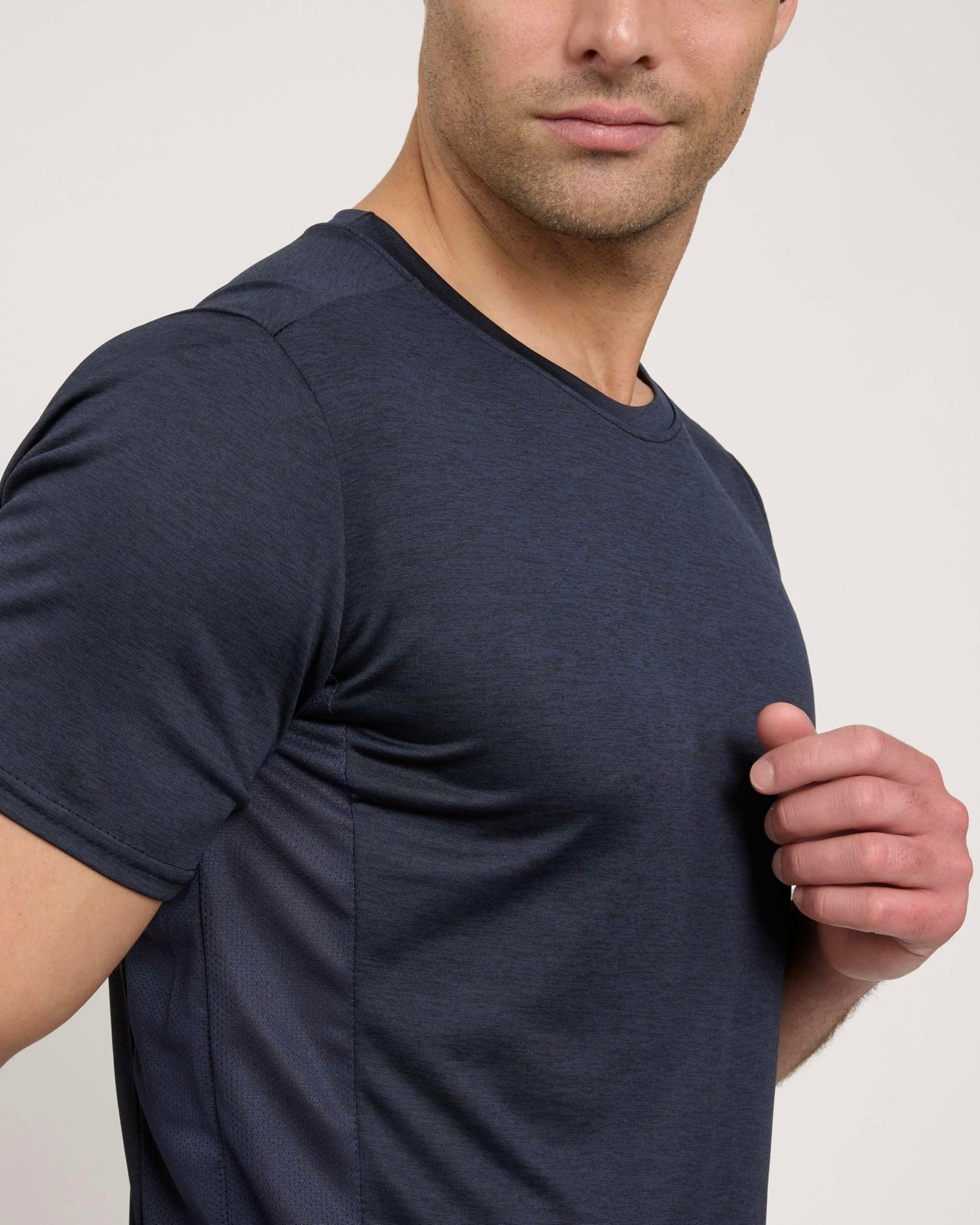 Real Essentials 5 Pack: Men's Dry-Fit Short Sleeve Crew Neck T Shirts Fitness Running Gym Workout Cool Exercise Athletic Tee, Set 12, Small