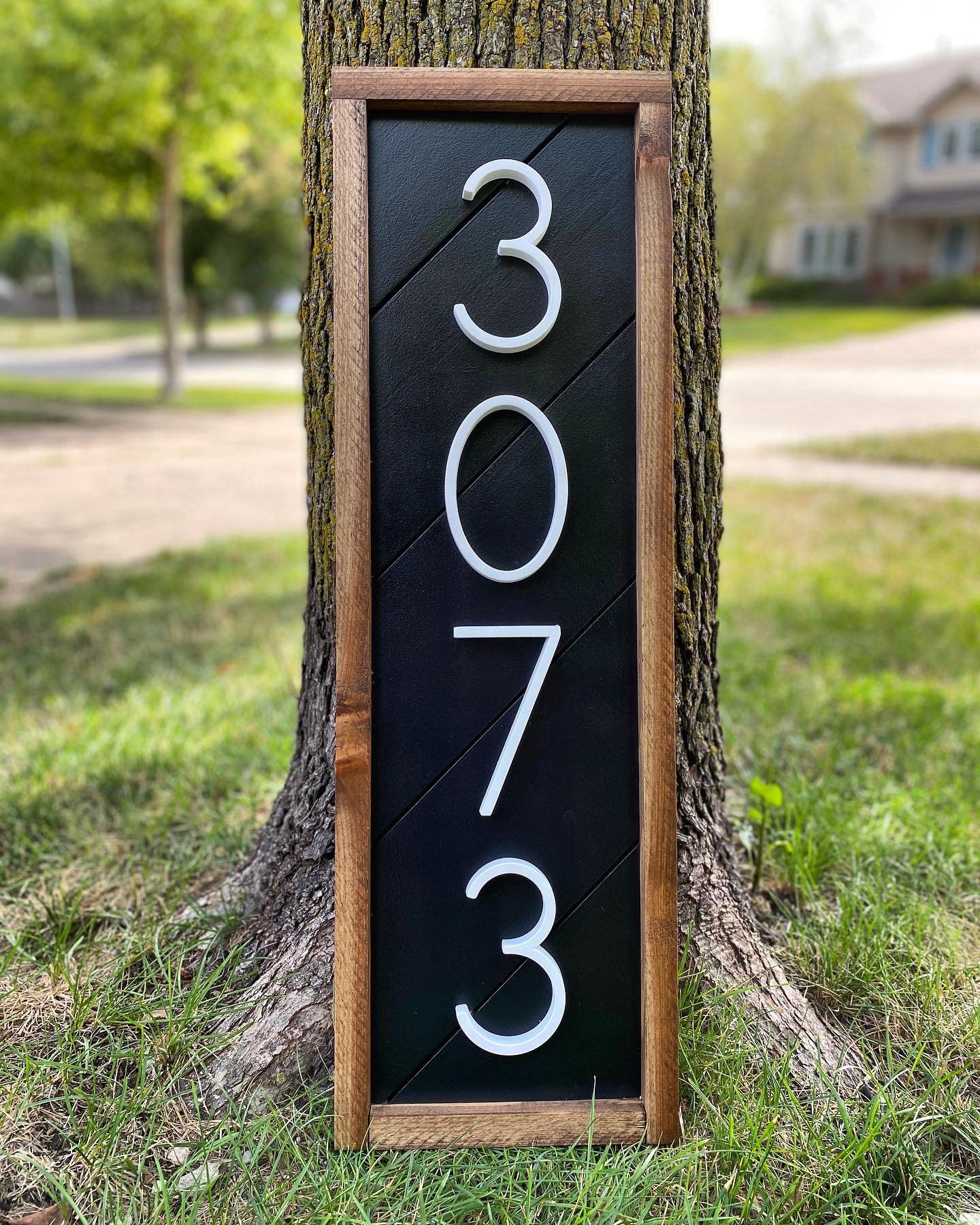 White Floating House Numbers - 5 Inch Modern Metal House Numbers for Outside, Creats Attractive Interesting Shadows, High Gloss Number 3