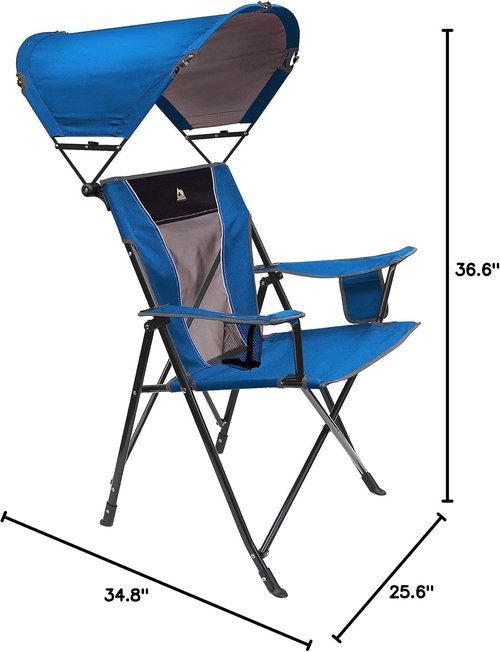 GCI Outdoor SunShade Comfort Pro - Portable Camping Chair with UV Protection | Lightweight Design