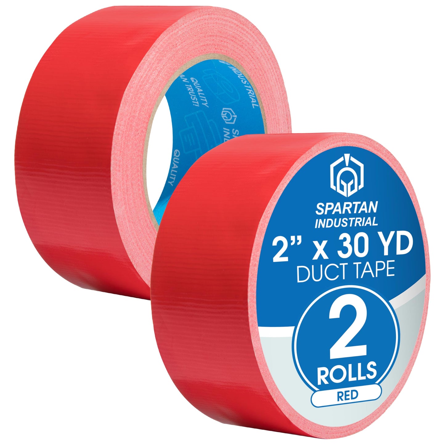 SPARTAN INDUSTRIAL - 2" X 30 yd Red Duct Tape - 2 Colored Tape Rolls for Crafts, Repairs, and More - No Residue, 9 Mil