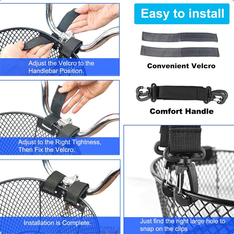 Adult Bike Basket Front, Bicycle Basket for Women, Waterproof Metal Wire Bicycle Basket with Carrying Handle, Suitable for Most Adult Bicycles, Practical Bike Accessories