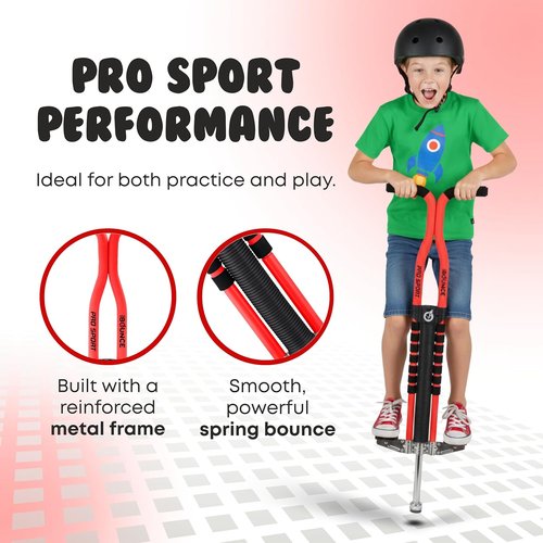 Bounce Pro - Pogo Stick for Kids 9+ | Supports 80-160 Lbs - Pro Sport Edition with Easy Grip for Endless Fun
