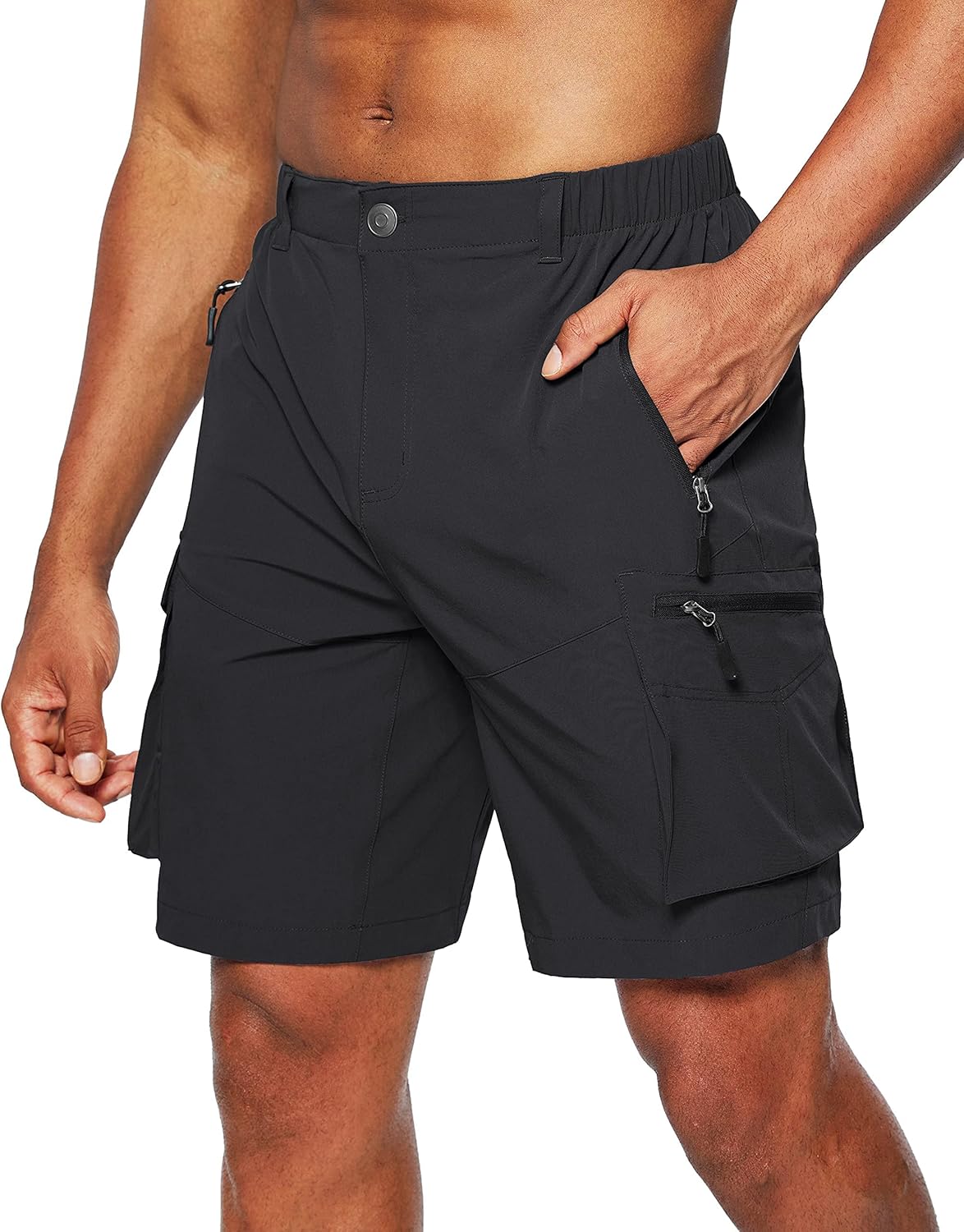 Pudolla Men's Hiking Cargo Shorts - Quick Dry Outdoor Travel Shorts with Multi-Pockets | Ideal for Fishing & Camping
