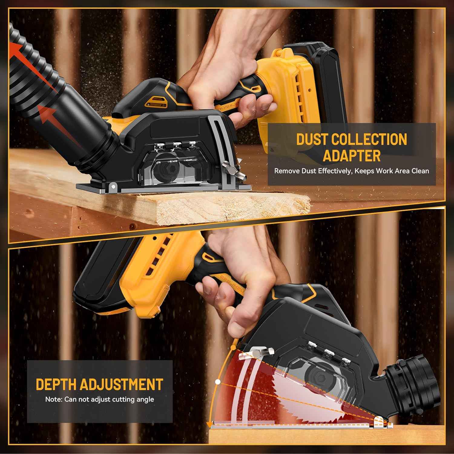 DeWalt 20V MAX Cordless Mini Circular Saw - 3 Inch Cut Off Tool with 5 Blades for Metal, Wood, Tile & Plastic