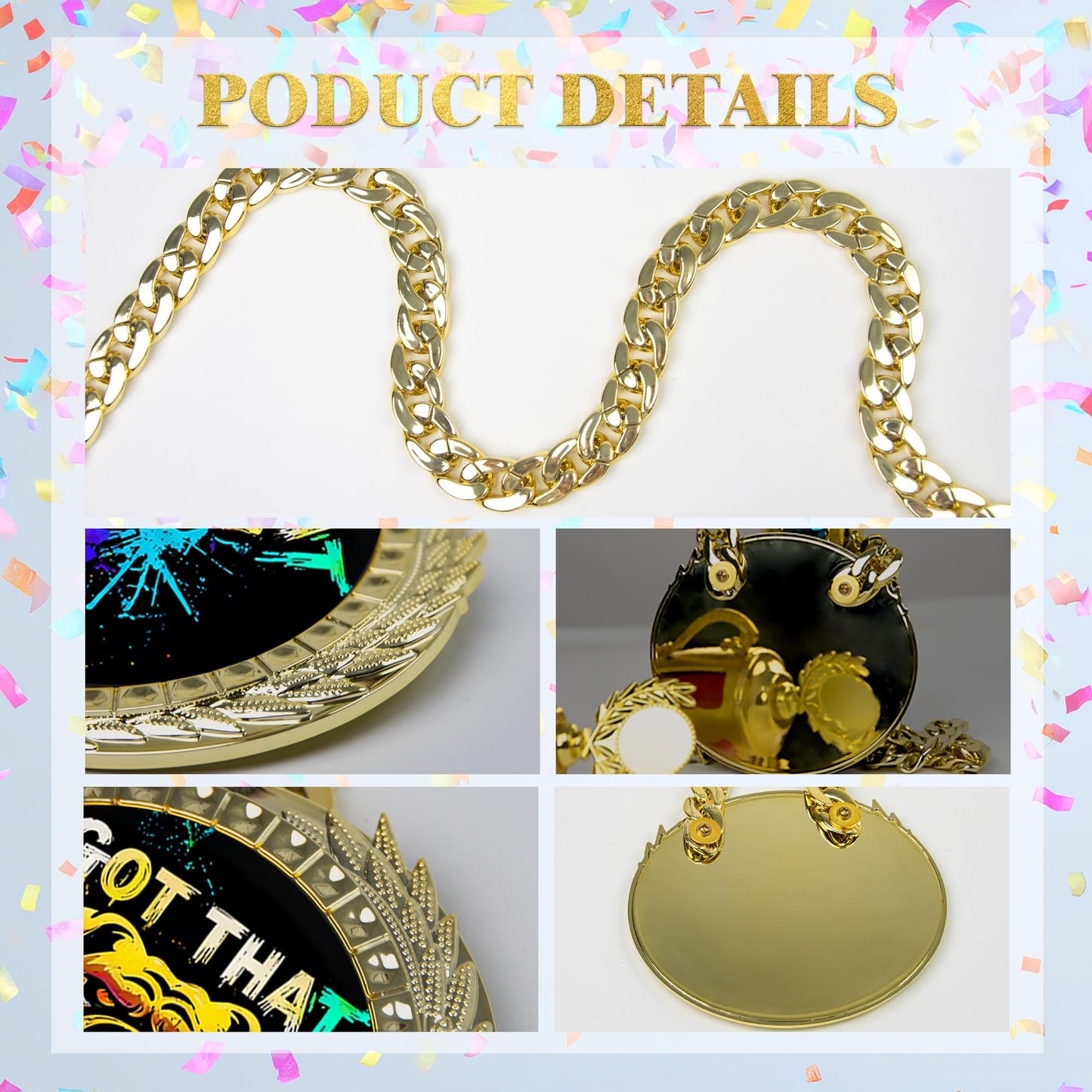 Goutoports Got That Dawg in Me Turnover Chain - Bulldog Splash Art 6 Inch Big Medal Award, Motivational Prize Gift for Tenacious Competitors & Football MVP Funny Gag Gifts