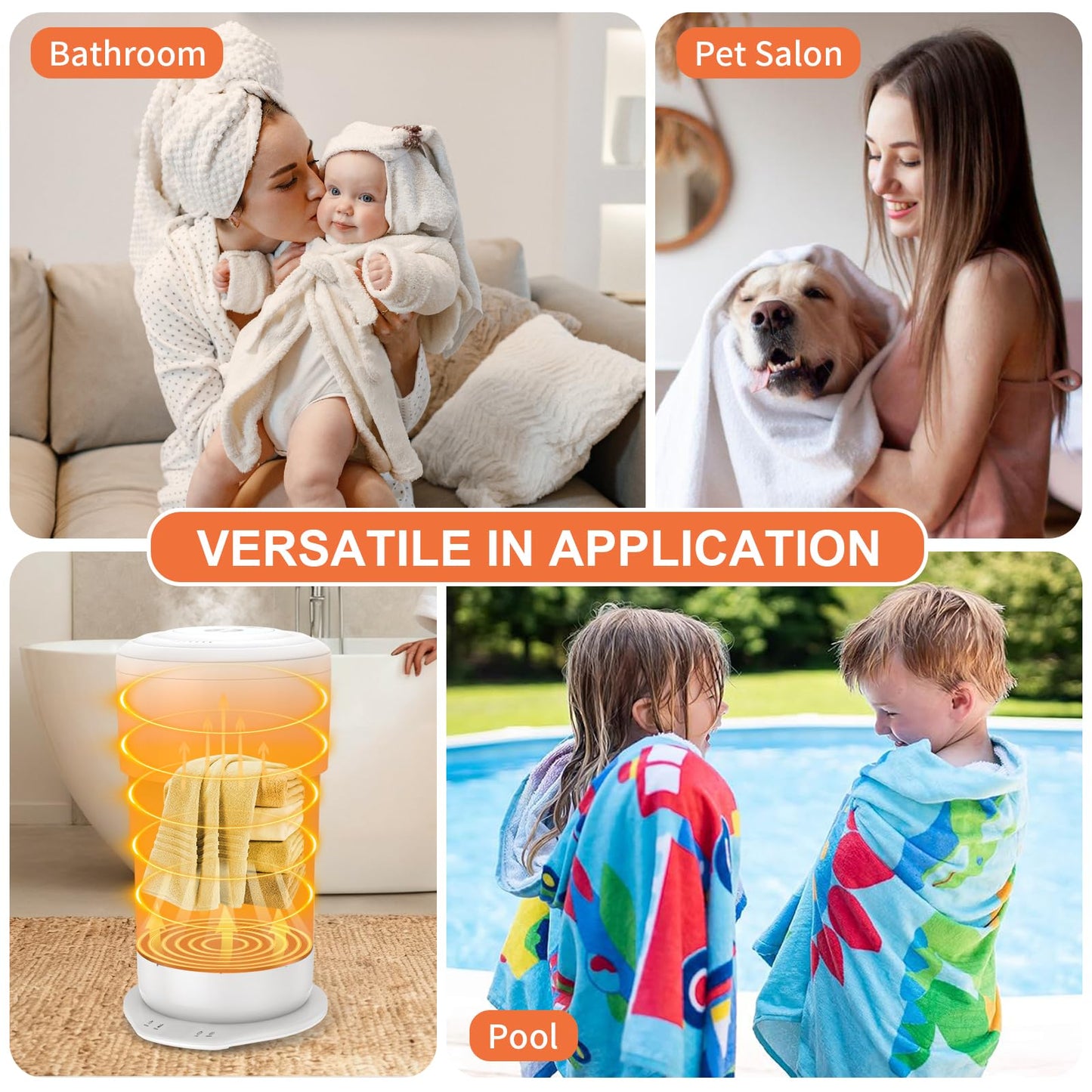 ladate 25L Foldable Towel Warmer Bucket, 212℉ Fast Heated Towel Warmers for Bathroom, Offers Custom Fragrance & Ambient Light for Home Spa, Auto Shut-Off, 3 Timers, Fits 2 Towels, Blanket, Bathrobe