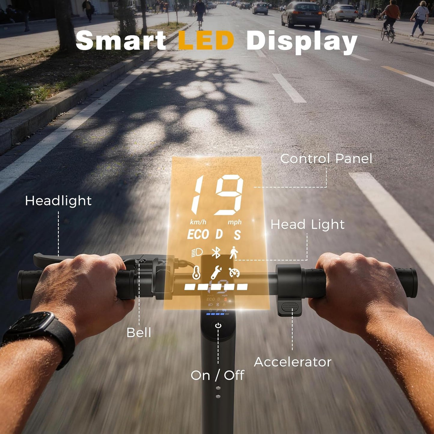 NAVIC Electric Scooter for Adults - Top Speed 22 MPH, 28-Mile Range, Dual Suspension, 10" Tires